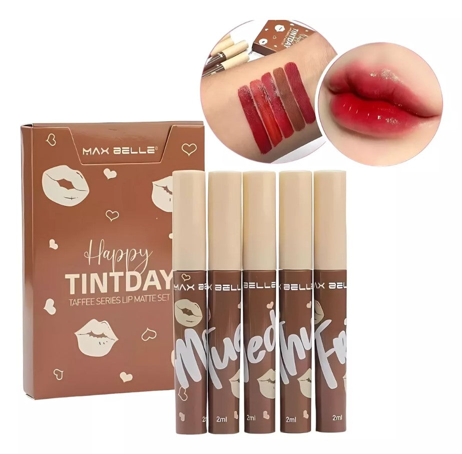 NUEVO KIT 5 LABIALES MATTE HAPPY TINTDAY