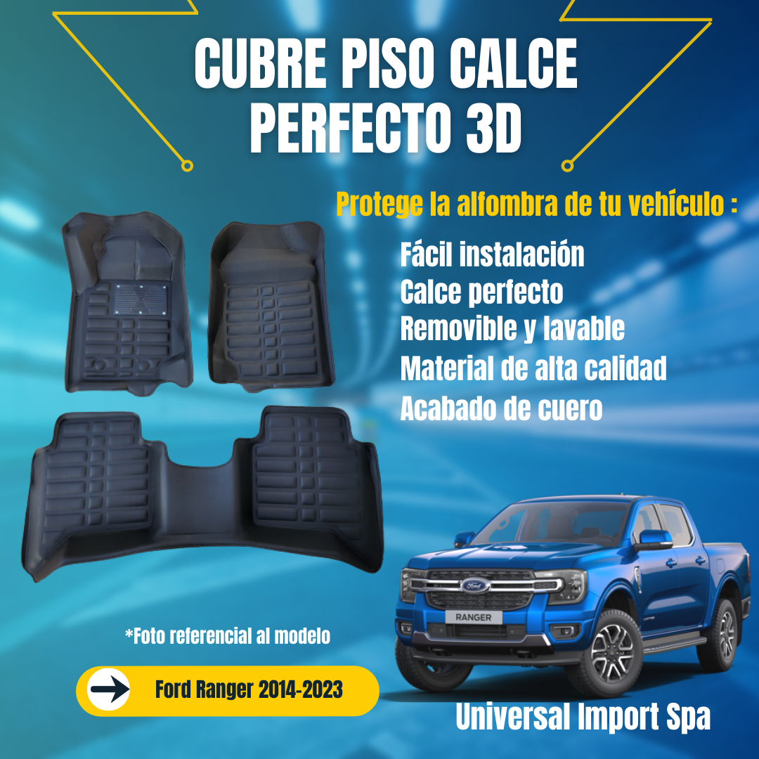 Cubre piso calce perfecto 3D Ford Ranger